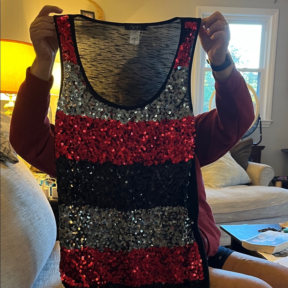 Deb Sparkling Sequin Tank Top - Picture 1 of 5
